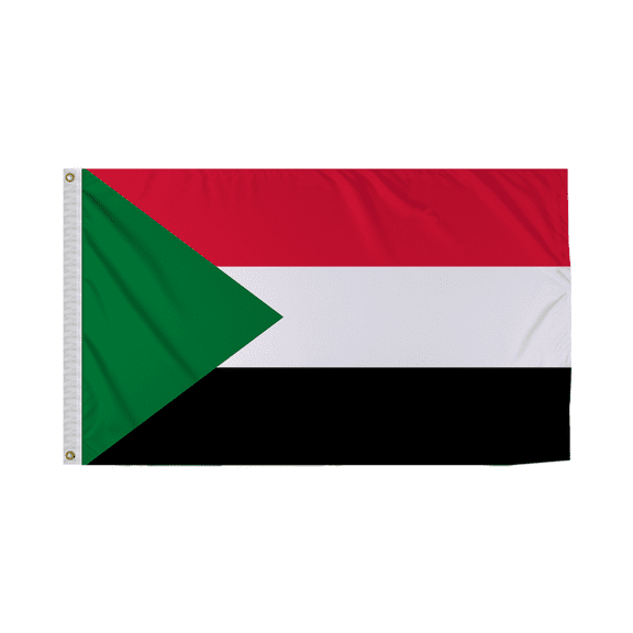 Promopatriot Sudan National Flag 3x5 ft Polyester Double Stitched Edges Polyester Header Metal Grommets Fade Resistant & Vivid Colors Indoor