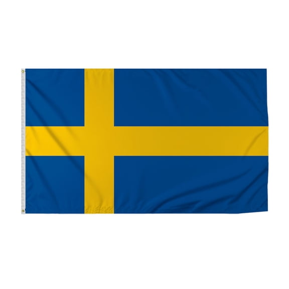 Promopatriot Sweden Country Flag 8x12 ft - 200D Nylon - Rope Thimble & 1 Brass Grommet - Fade Proof Outdoor Long Lasting All Weather Flag