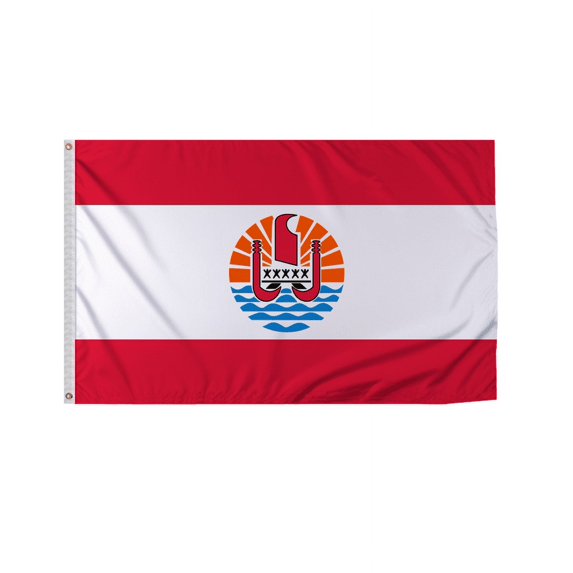 Promopatriot Tahiti Country Flag 5x8 Ft Outdoor Nylon Double Stitched Edges Canvas Header Brass Grommets Fade Resistant & Vivid Colors