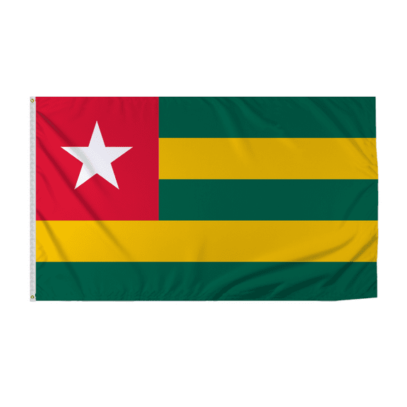 Promopatriot Togo Country Flag 6x10 Ft Outdoor Nylon Double Stitched Edges Canvas Header Brass Grommets Fade Resistant & Vivid Colors