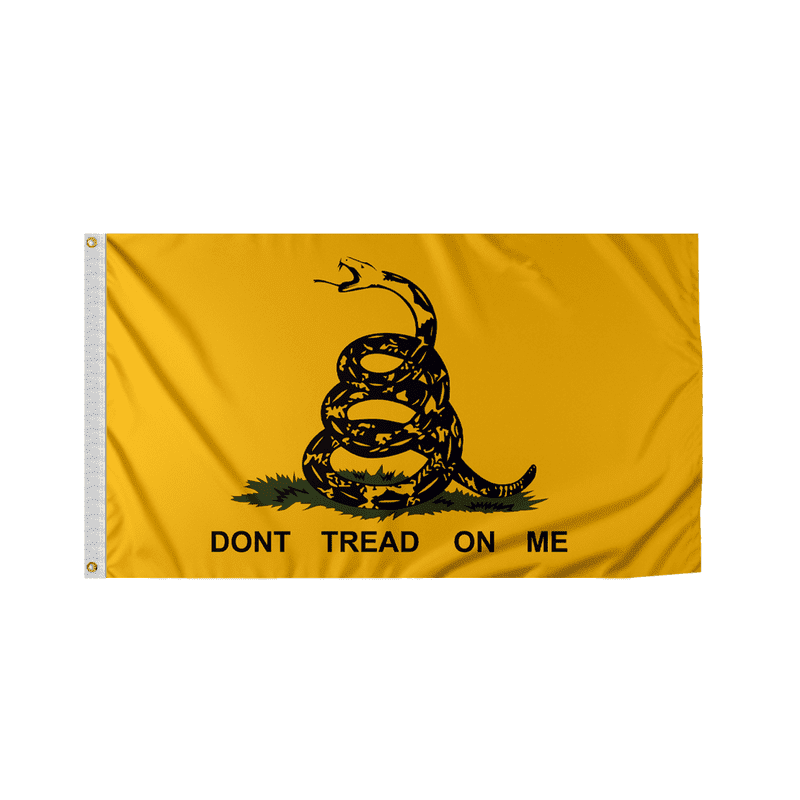Promopatriot Don't Tread on Me Gadsden Flag 3x5 ft Nylon Double Stitched Hem Never Rust Brass Grommets Bold Bright Yellow American Historical Coiled Rattle Snake Gadsden Flag