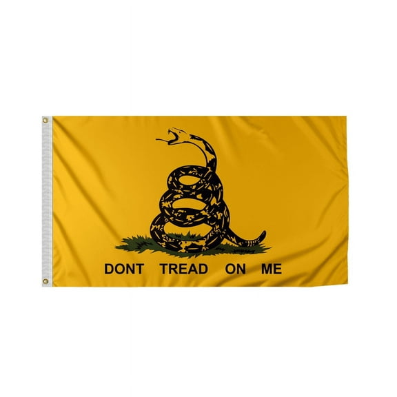 Promopatriot Don't Tread on Me Gadsden Flag 6x10 ft Nylon 6 Needle Lock Stitched Fly Hem Never Rust Brass Grommets Large Size Bold Bright Yellow American Historical Coiled Rattle Snake Gadsden Flag