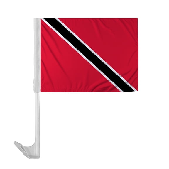 Promopatriot Trinidad Tobago Car National Flag 12x16 inch Economy Polyester Fabric Double Stitched 17" Plastic Flexible Pole