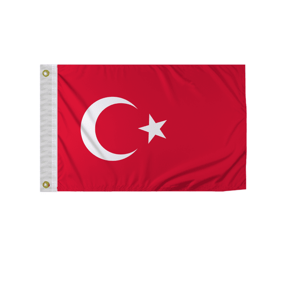 Promopatriot Turkey 12x18 inch Boat Flag 200D Nylon Double Stitched Canvas Header Brass Grommets Fade Resistant & Vivid Color