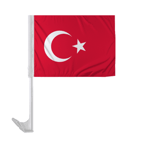 Promopatriot Turkey Car National Flag 12x16 inch Economy Polyester Fabric Double Stitched 17" Plastic Flexible Pole