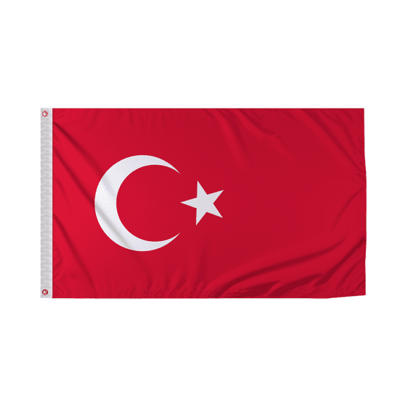 Promopatriot Turkey National Flag 3x5 ft Polyester Double Stitched Edges Polyester Header Metal Grommets Fade Resistant & Vivid Colors Indoor