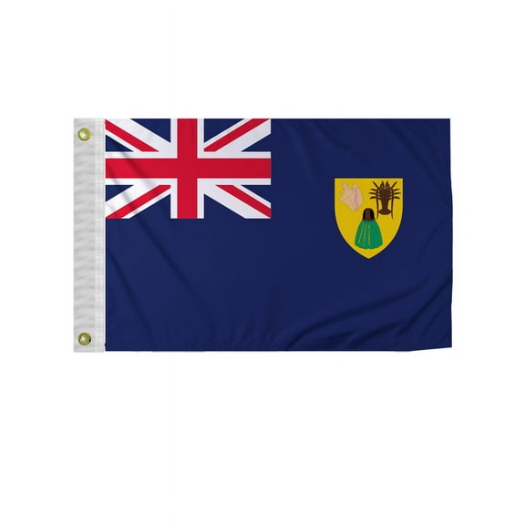 Promopatriot Turks & Caicos 12x18 inch Boat Flag 200D Nylon Double Stitched Canvas Header Brass Grommets Fade Resistant & Vivid Color
