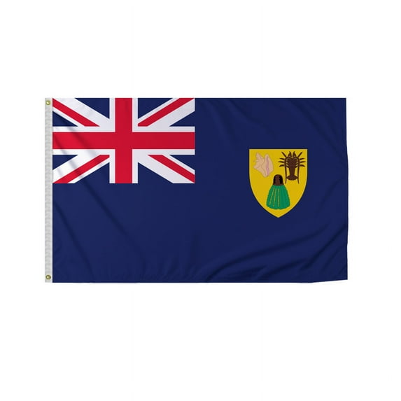 Promopatriot Turks & Caicos Country Flag 5x8 Ft Outdoor Nylon Double Stitched Edges Canvas Header Brass Grommets Fade Resistant & Vivid Colors