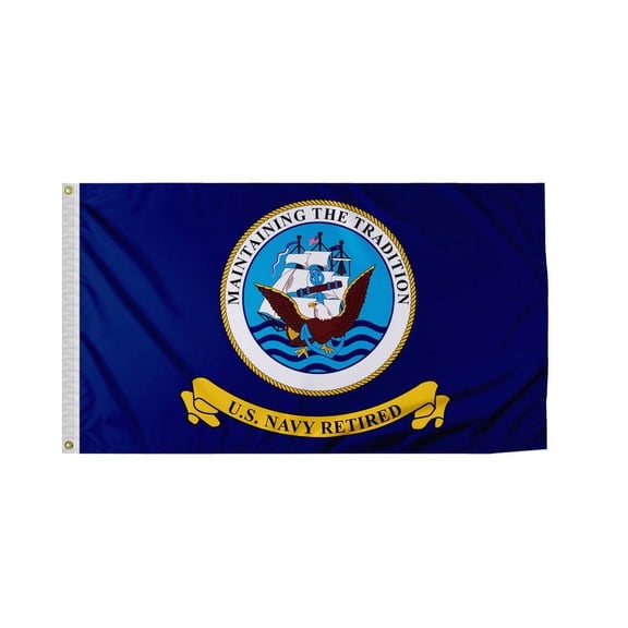 Promopatriot US Navy Retired 5x8Ft Flag – Durable Nylon with Stitched Edges
