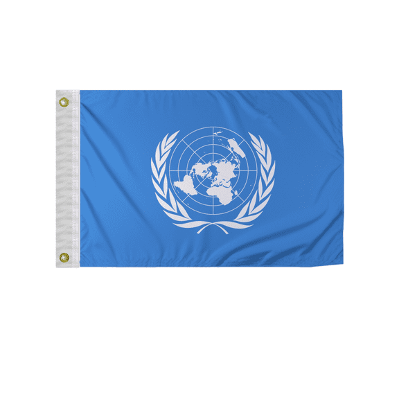 Promopatriot United Nations 12x18 inch Boat Flag 200D Nylon Double Stitched Canvas Header Brass Grommets Fade Resistant & Vivid Color