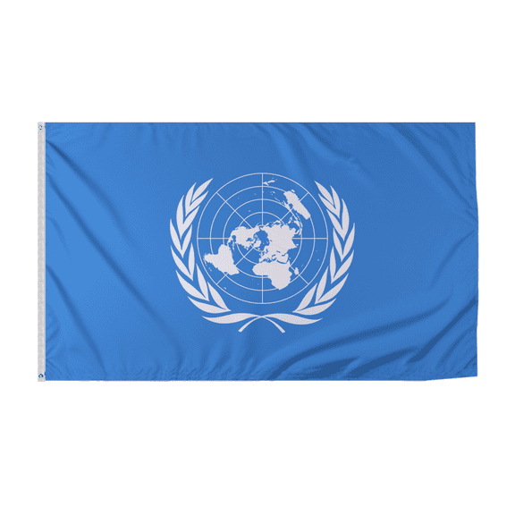 Promopatriot United Nations Country Flag 8x12 ft - 200D Nylon - Rope Thimble & 1 Brass Grommet - Fade Proof Outdoor Long Lasting All Weather Flag