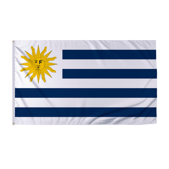 Promopatriot Uruguay Country Flag 8x12 ft - 200D Nylon - Rope Thimble & 1 Brass Grommet - Fade Proof Outdoor Long Lasting All Weather Flag