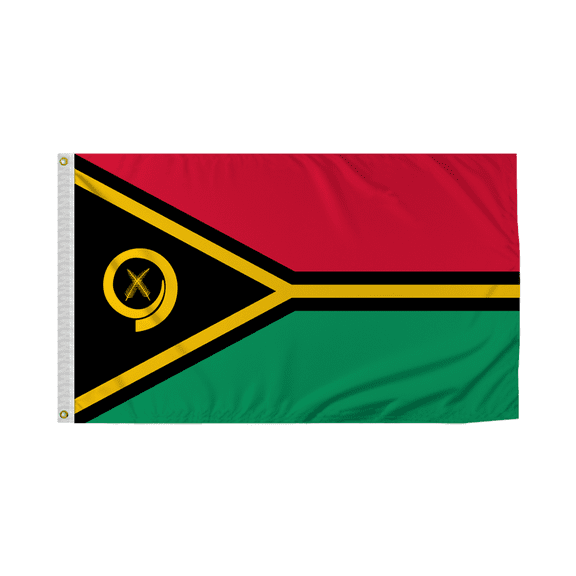 Promopatriot Vanuatu National Flag 3x5 ft Polyester Double Stitched Edges Polyester Header Metal Grommets Fade Resistant & Vivid Colors Indoor