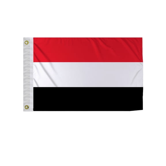 Promopatriot Yemen 12x18 inch Boat Flag 200D Nylon Double Stitched Canvas Header Brass Grommets Fade Resistant & Vivid Color