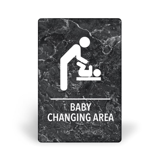 Promot 9x6 Baby Changing Area Restroom Sign – ADA Braille Self-Adhesive ...
