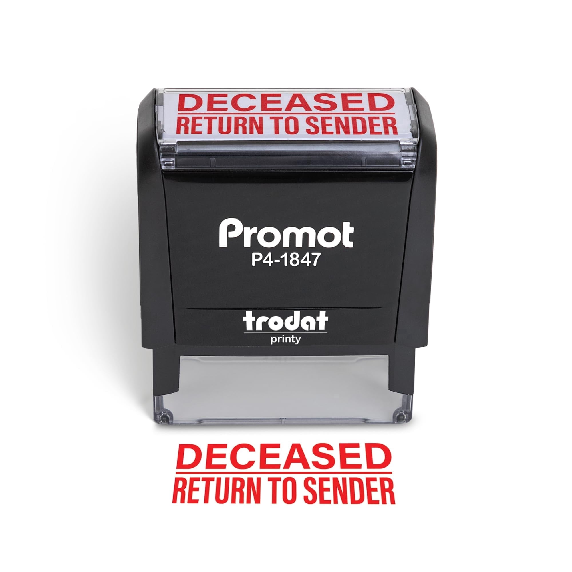Promot Deceased Return to Sender - Self Inking Rubber Stamp