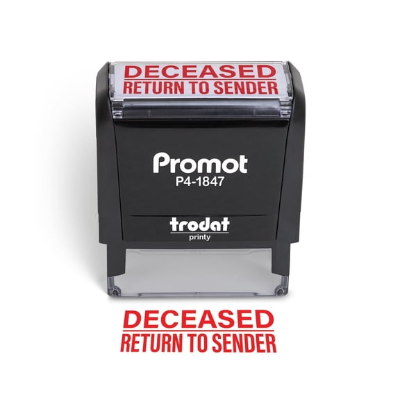 Promot Deceased Return to Sender - Self Inking Rubber Stamp