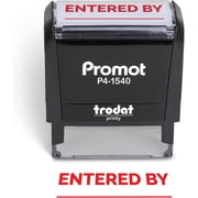Promot Entered by Stamp - Durable Refillable Rubber Self-Inking Stamps - Stamp for Documents, Forms, Files, Records, Accounting, Mail, School, and Administrative Use - Compact Design for Easy Storage