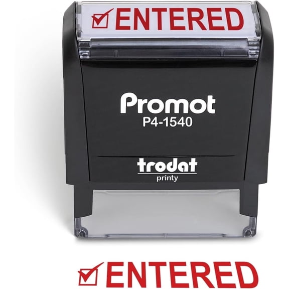 Promot Entered Stamp - Self Inking Rubber Stamp