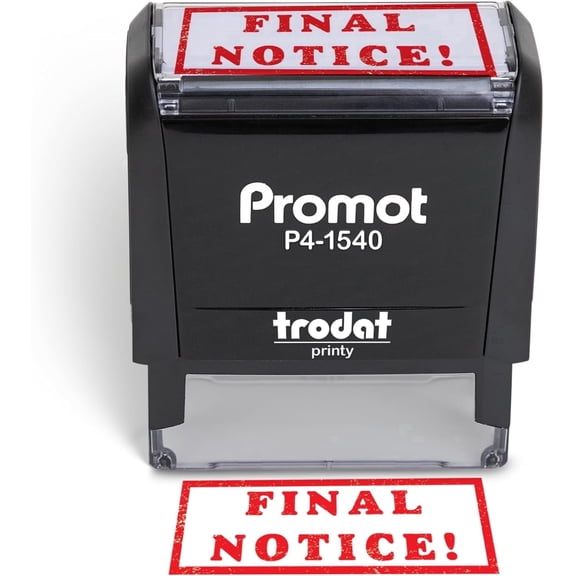 Promot Final Notice - Self Inking Rubber Stamp - Ink Stamps