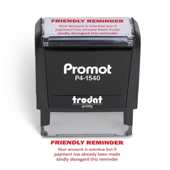 Promot Friendly Reminder Overdue - Self Inking Rubber Stamp - Ink Stamps