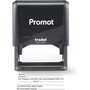 Promot Notary Acknowledgement Stamp - Black Ink - Self Inking Rubber Stamp