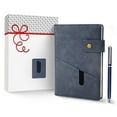 thumbnail image 1 of Promot PU Leather Notebook with Pen - A5 Lined Daily Journals for Writing - Storm Blue, 1 of 7