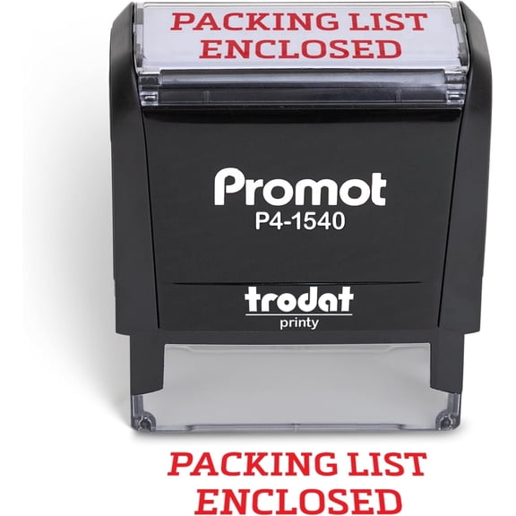 Promot Packing List Enclosed - Self-Inking Rubber Stamp - Red Ink