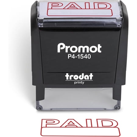 Promot Paid Self-Inking Rubber Stamp - Red Ink