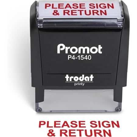 Promot Please Sign And Return Stamp - Self Inking Rubber Stamp