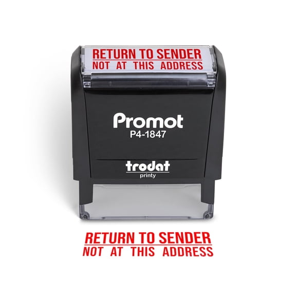 Promot Return to Sender Not at This Address - Self Inking Rubber Stamp
