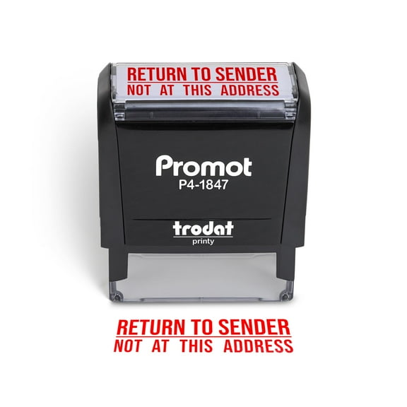 Promot Return to Sender Not at This Address - Self Inking Rubber Stamp