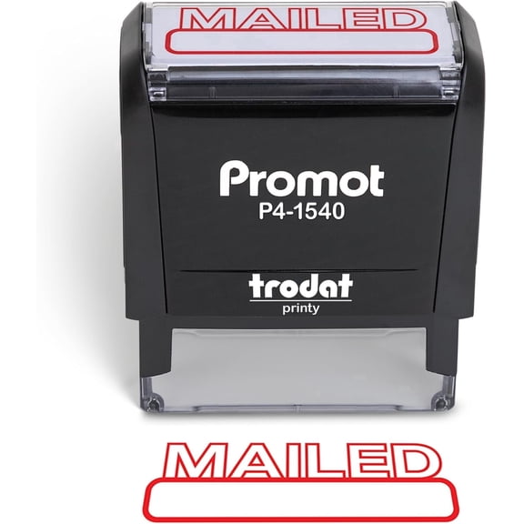 Promot Self-Inking Mailed Stamp - Rubber Stamp for Office Mail, Envelopes, Letters & Documents, Compact Design, Refillable Ink, Crisp & Consistent Impressions
