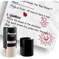 thumbnail image 1 of Promot Self-Inking Stamp for Teacher - Round Stamp for Grading & Feedback (Happy Sun Red), 1 of 7
