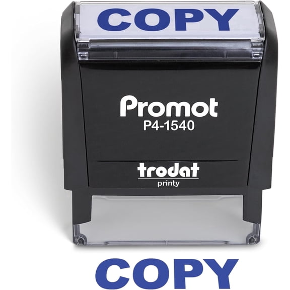 Promot Copy Stamp - Self Inking Rubber Stamp in Blue Ink