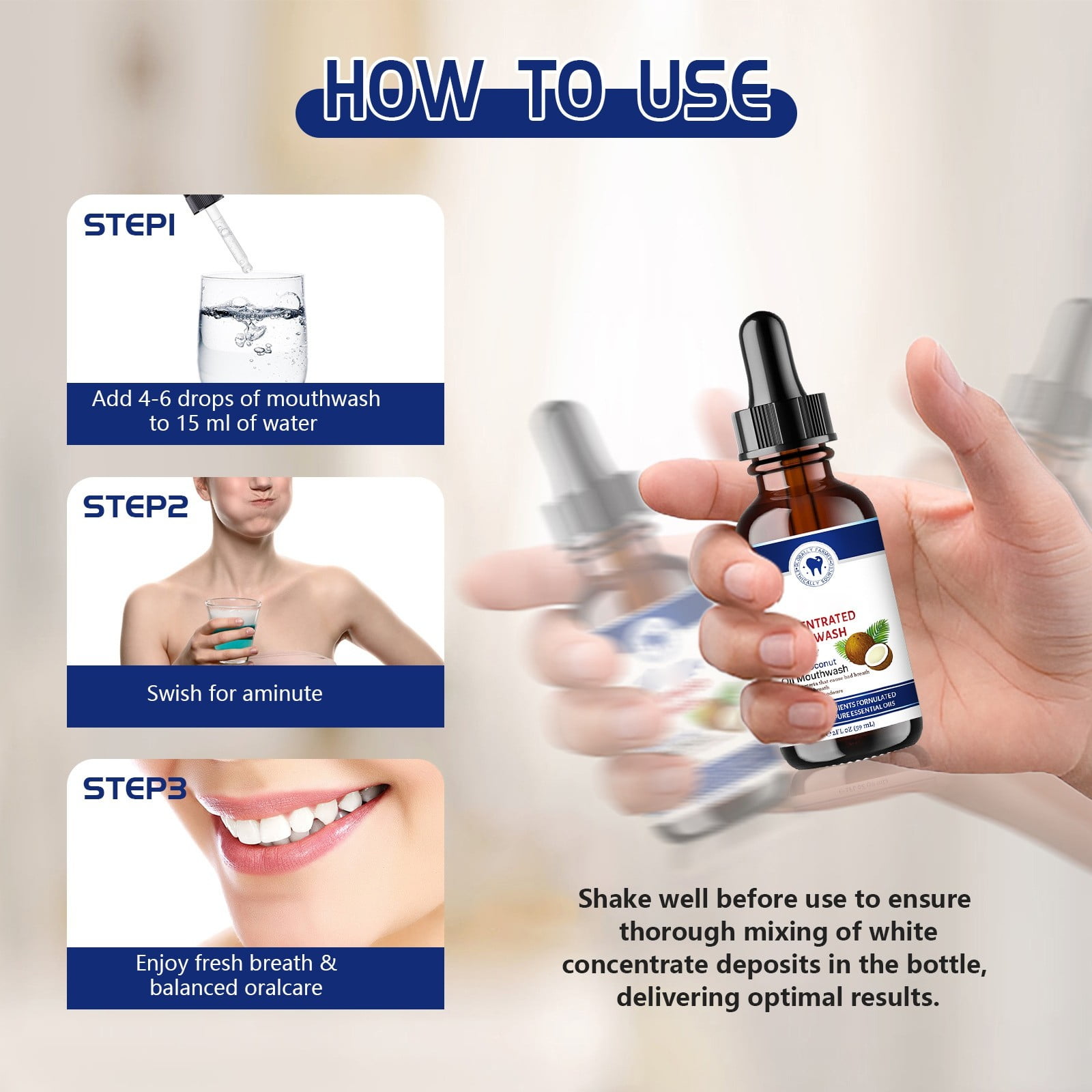 Promote Oral Gums Coconut Mouthwash Oral Odor Tooth Stains Clean Teeth