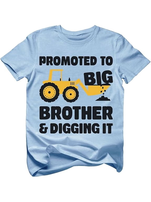Toddler Boys Shirt Promoted to Big Brother Tractor T-Shirt - 3T California Blue