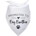 thumbnail image 1 of Promoted to Big Brother White Pet Dog Bandanas Triangle Scarf Bandanas Bibs Birthday Party Props Gender Revealing Photo Props Accessories for Pet Dog Lovers Gifts, 1 of 6