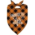 thumbnail image 1 of Promoted to Big Sister Dog Bandana, Dog Bandana, Orange Buffalo Plaid Pet Scarf, Pet Dog Scarf Accessories, Pet Dog Gender Revealing Triangle Scarf, Dog Bandana for Small Medium Large Dogs (C27), 1 of 4