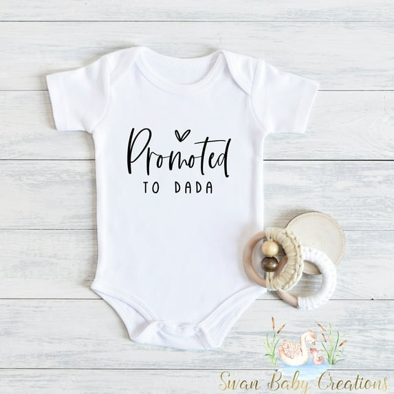 Promoted To Dada Bodysuit, Cute Baby Announcement Outfit, Pregnancy Reveal, Dad To Be Baby Bodysuit, New Parent Gift, Baby Coming Soon Cute And Cool Baby Bodysuit, Baby Bodysuit Lat 4424