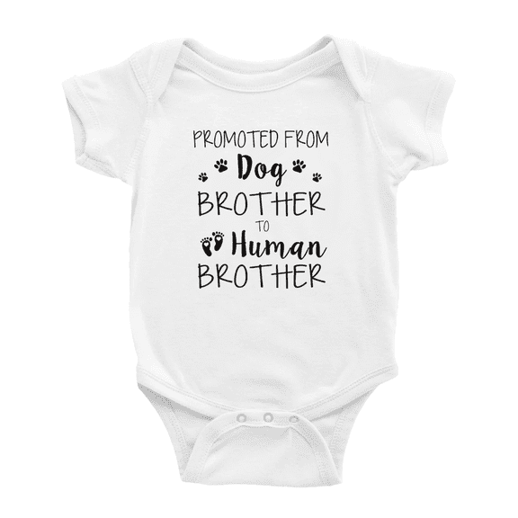 Promoted From Dog Brother To Human Brother Cute Baby Rompers Newborn Clothes Unisex