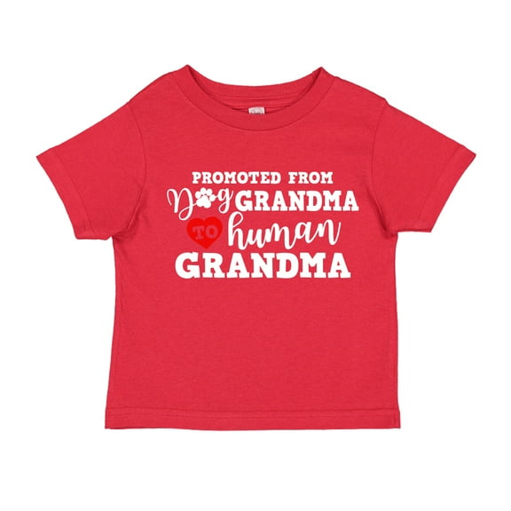 Promoted From Dog Grandma To Human Grandma Toddler T-Shirt 2T Red