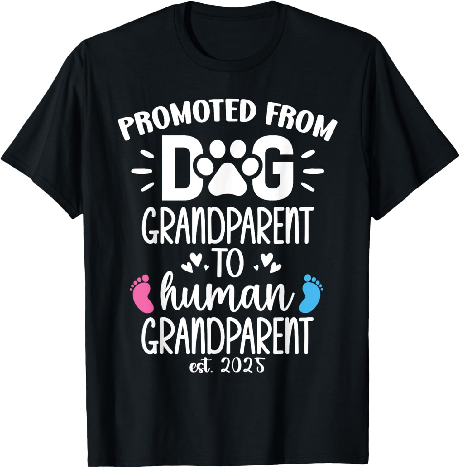 Promoted From Dog Grandparent to Human Grandparent est 2025 TShirt