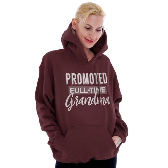 Promoted Grandma Announcement Cute Hoodie Sweatshirt Women Brisco Brands 2X