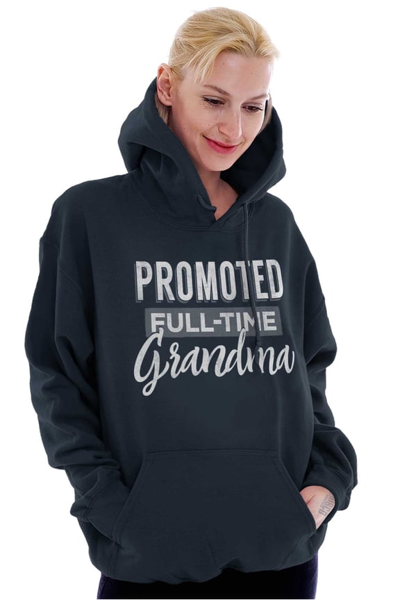 Promoted Grandma Announcement Cute Hoodie Sweatshirt Women Brisco Brands M