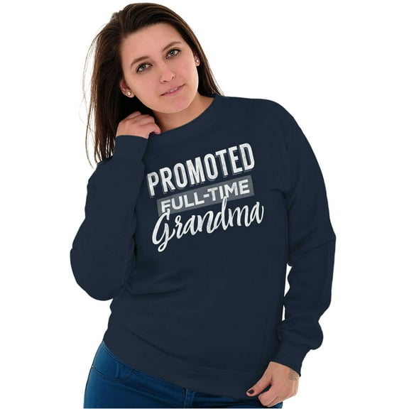 Promoted Grandma Announcement Cute Women Crewneck Sweatshirt Brisco Brands X
