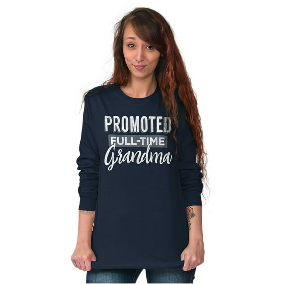 Promoted Grandma Announcement Cute Women's Long Sleeve T Shirt Brisco Brands S