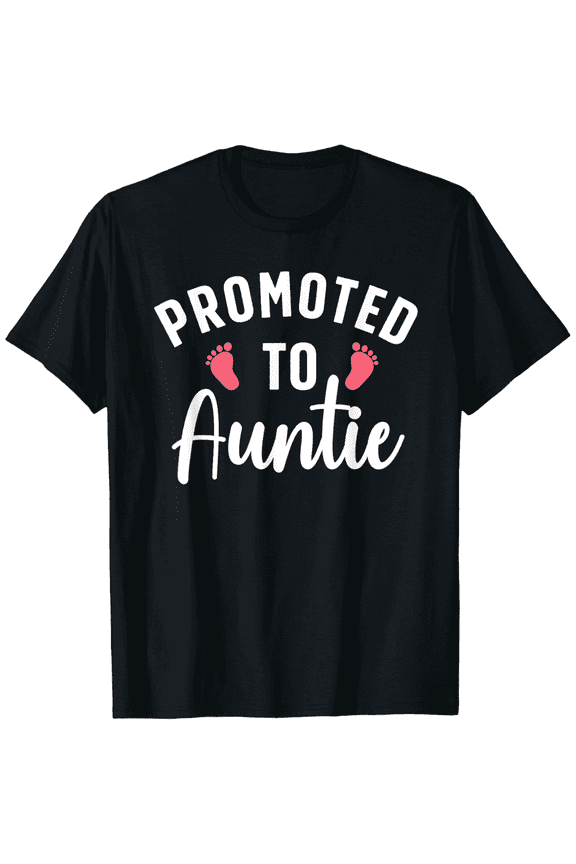 Promoted To Auntie Women's Graphic T-Shirt Cute Pregnancy Announcement Gift Retro New Auntie Tee