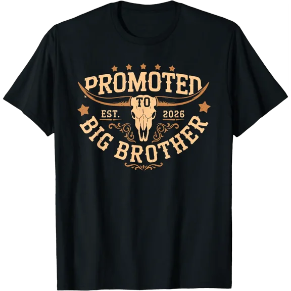 Promoted To Big Bro Est 2026 Cowboy First Time Big Brother T-Shirt