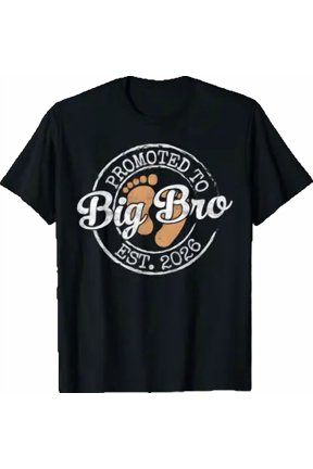 Promoted To Big Bro Est 2026 Stamp First Time Brother To Be Gift Idea T-Shirt, Size S-5XL